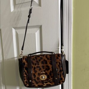 Leopard Print & Leather Crossbody Bag-Authentic Coach!